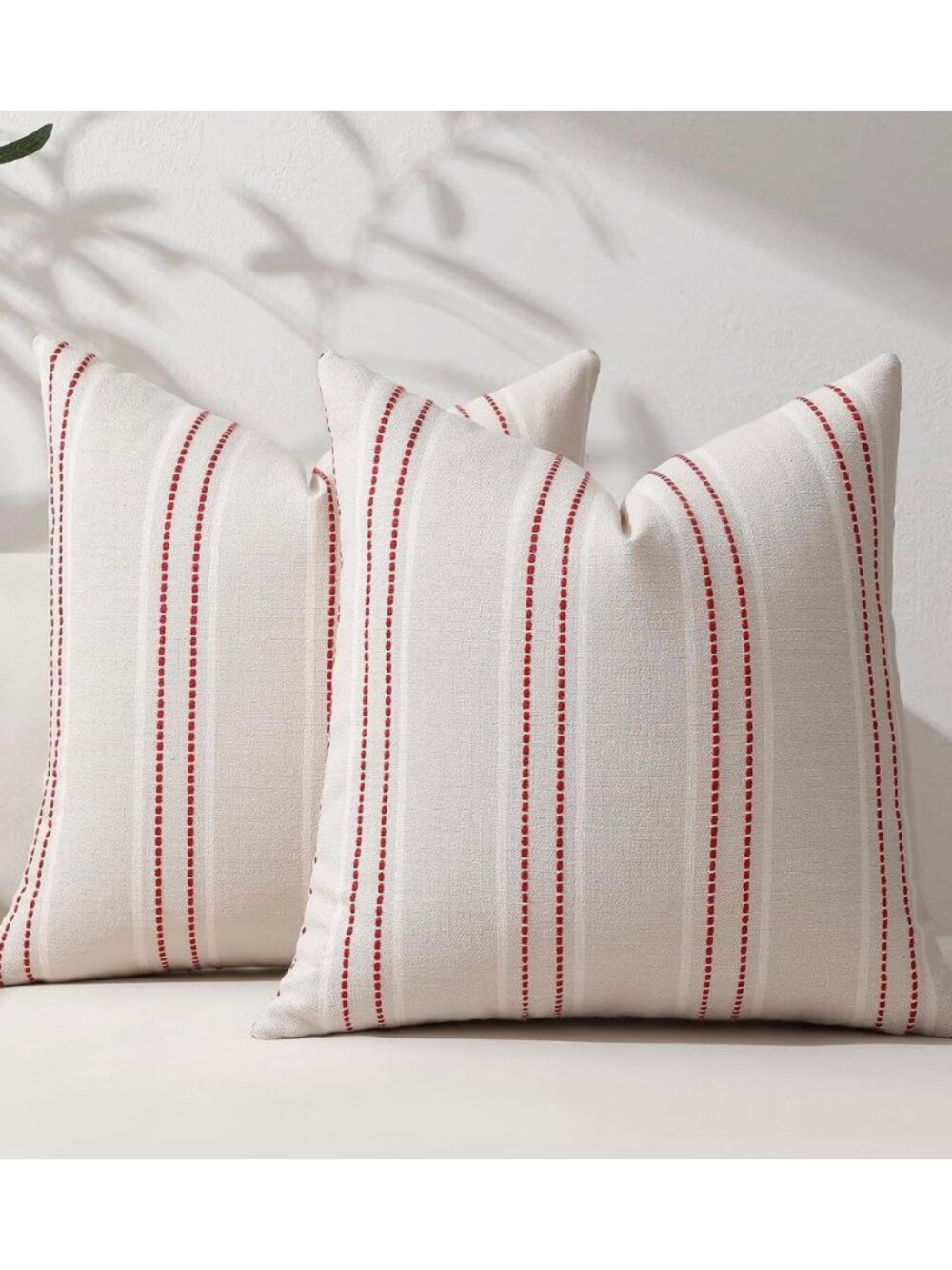 Pillow Covers 18x18 Set of 2 Red Striped Throw Pillow Covers NWOT